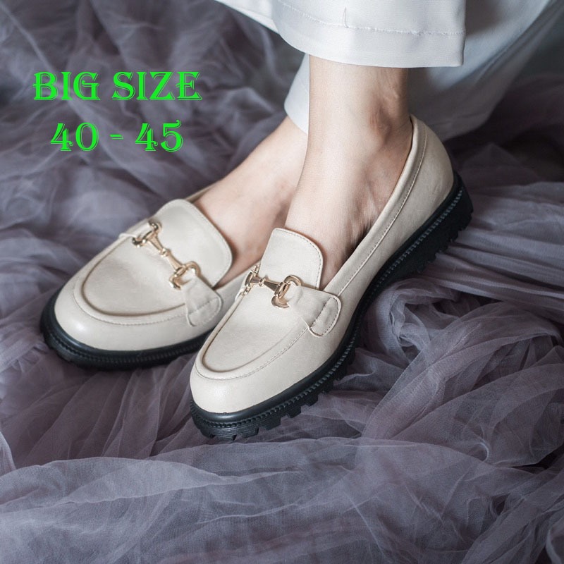BIG SIZE No.45-44-43-42-41 Sepatu Docmart Wanita Loafers Kaki Jumbo