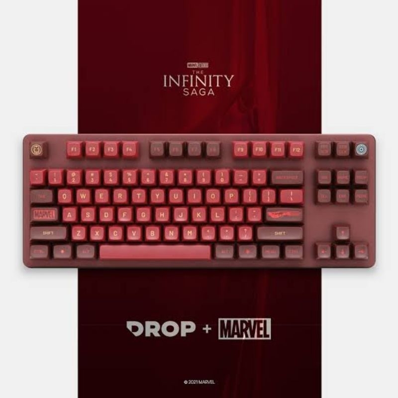 DROP x MARVEL IRONMAN ABS Double Shot MT3 Profile Keycaps Mechanical Keyboard