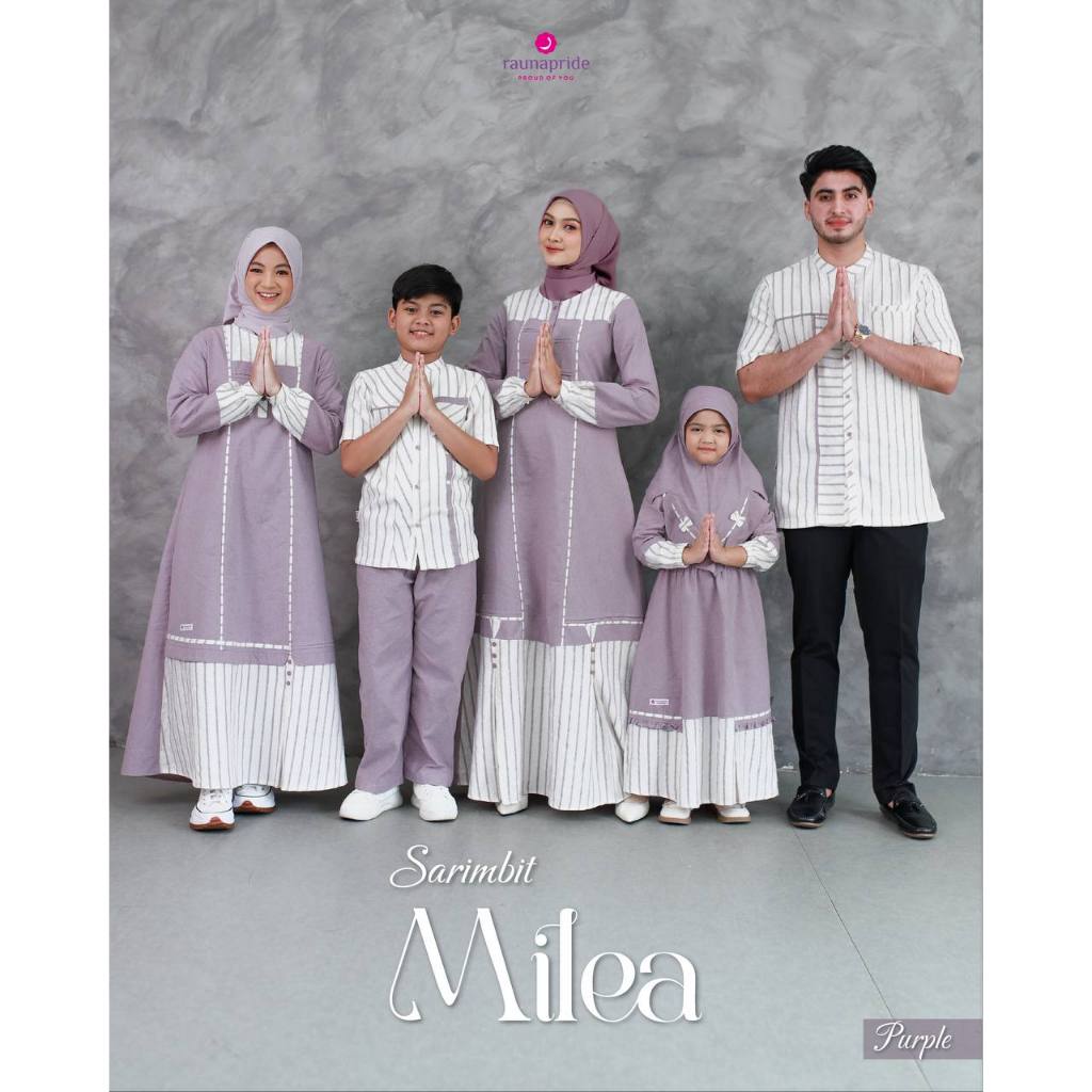 Sarimbit Rauna 2025 RGF MILEA PURPLE Gamis Dewasa Baju Muslim Couple Gamis Ibu Dan Anak RKAF RKF RGF