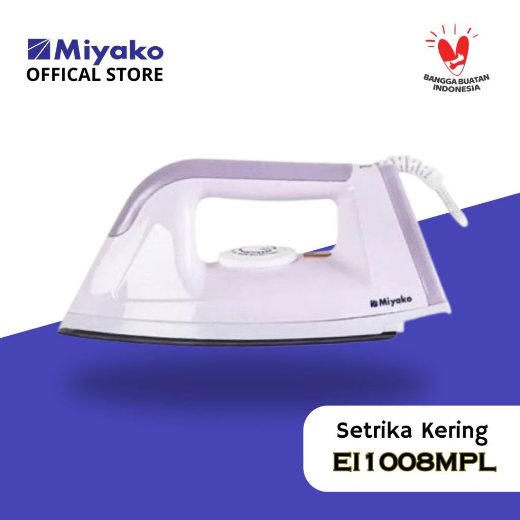 Setrika Miyako EI1008MPL - Purple - 395 watt anti lengket