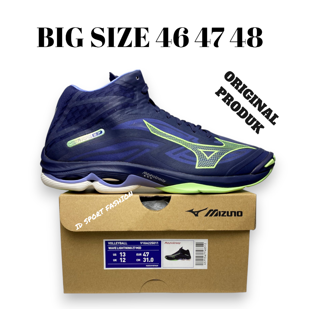 Sepatu Voli Big Size 46 47 48 Original 100% Kaki Besar Jumbo 46 47 Sepatu Volly Voly Mizuno Wlz 7 Or