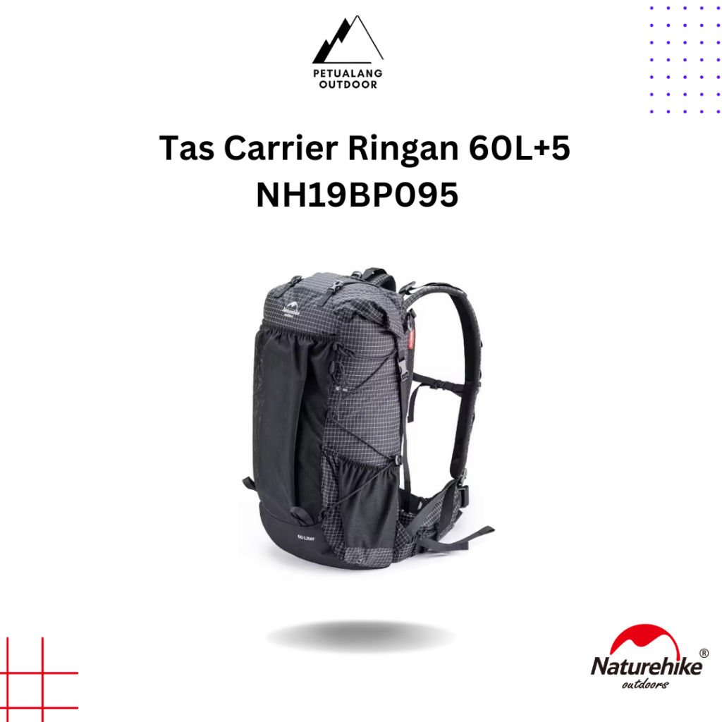 Naturehike NH19BP095 Tas Carrier Ringan 60L+5