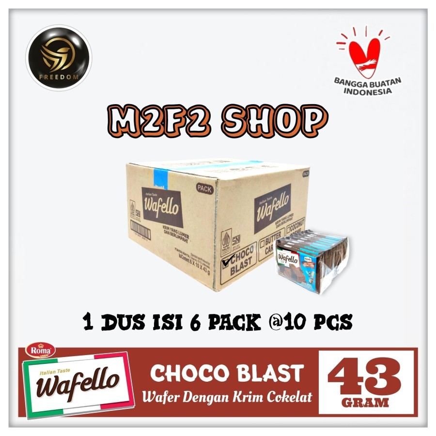 

Roma Wafer Wafello Choco Blast | Krim Cokelat Sachet - 43 gr (Kemasan Karton)