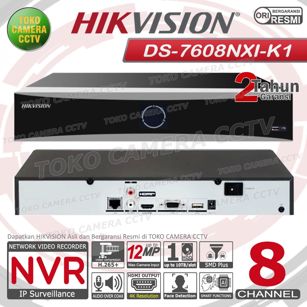 NVR HIKVISION 8 CHANNEL DS-7608NXI-K1 NVR 8CH HIKVISION 12MP