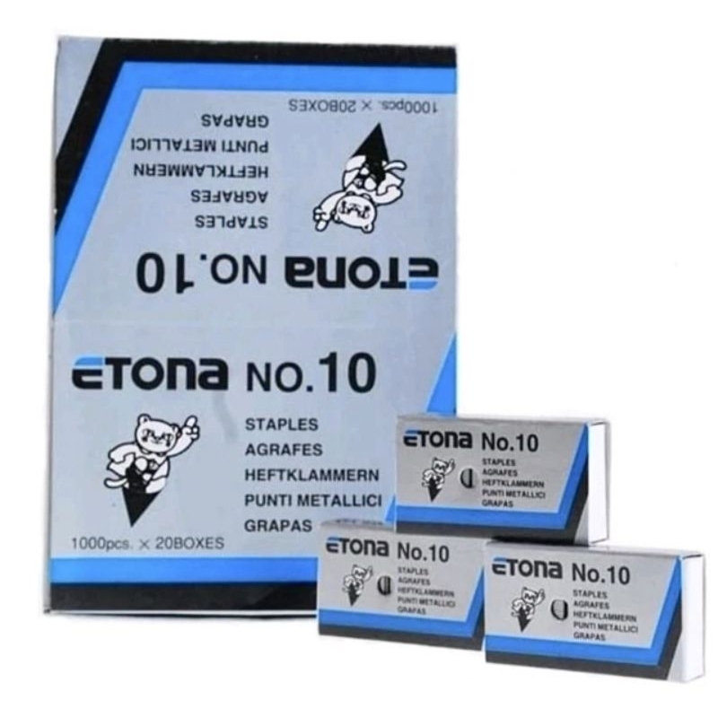 

[ TERMURAH ] ANAK HEKTER ETONA NO 10 ISI 20 BOX / ISI HEKTER STAPLES ETONA REFILL STAPLER STATIONERY PROMO !! TERMURAH !!