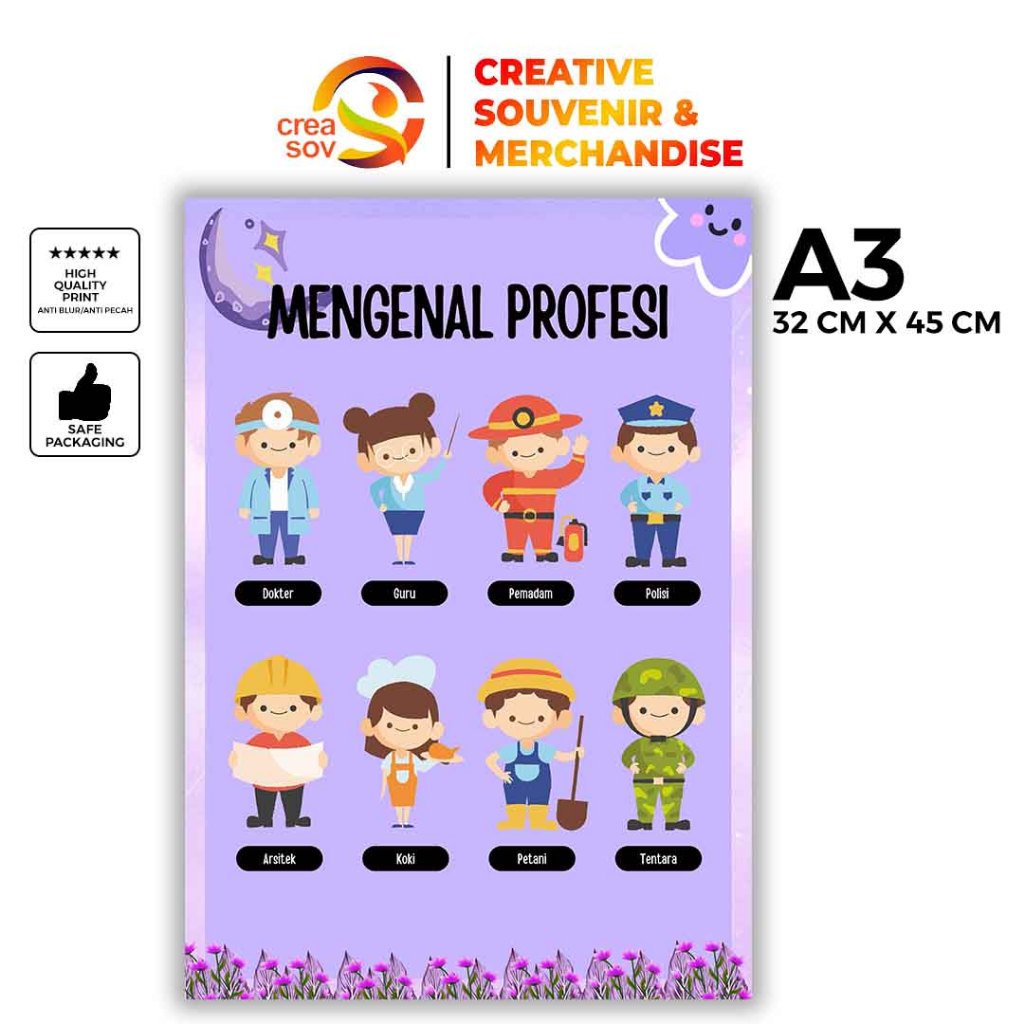 Creasov, Poster Pekerjaan / Profesi Poster Edukasi Anak Profesi Poster Belajar Mengenal Profesi