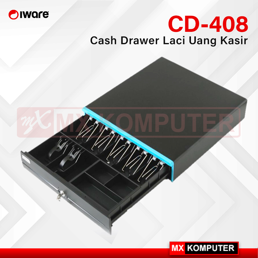 Cash Drawer Laci Uang Kasir Iware CD-408 RJ11 CD 408