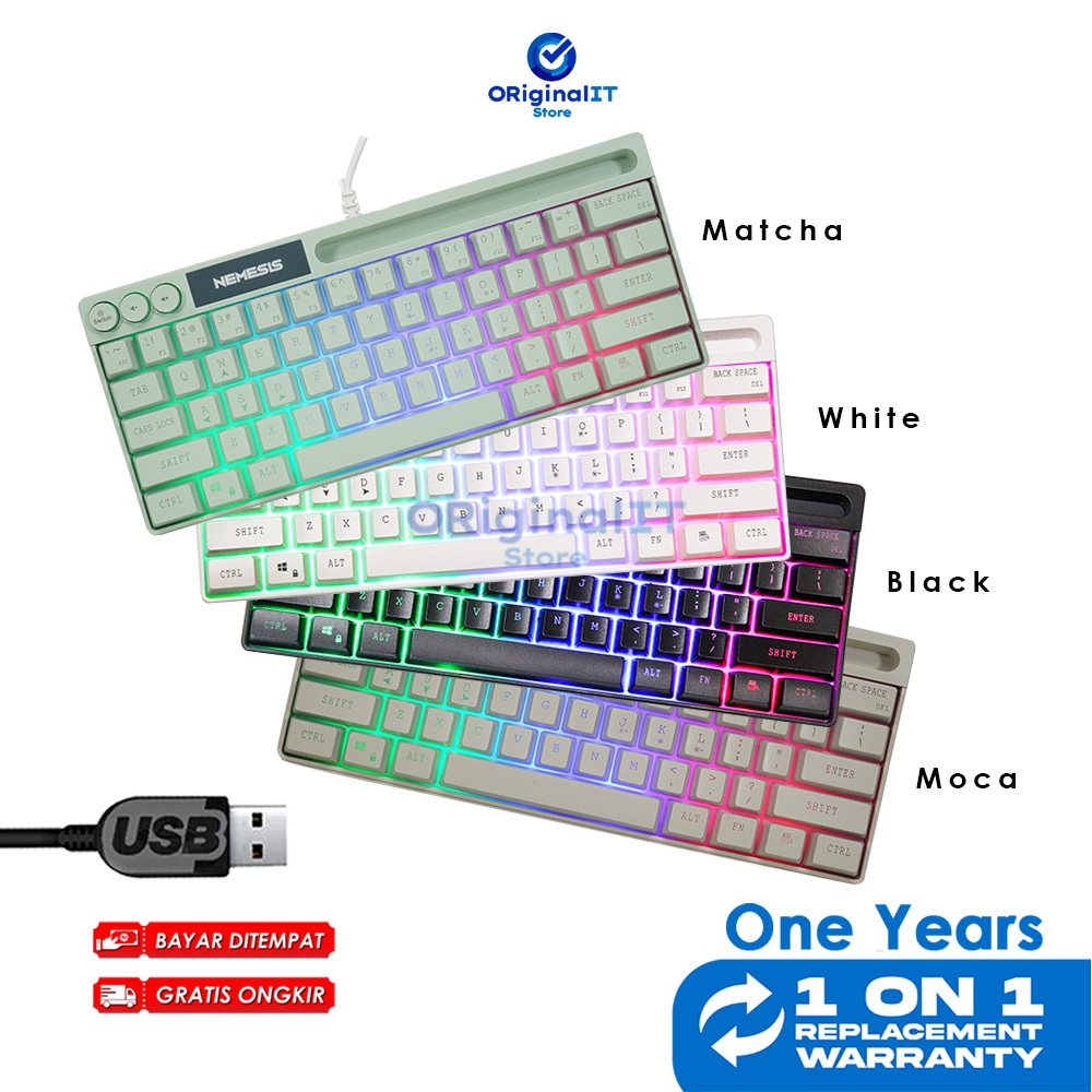 Keyboard Gaming K06 eris mini with stand Holder Keyboard Pc Komputer Laptop Gaming