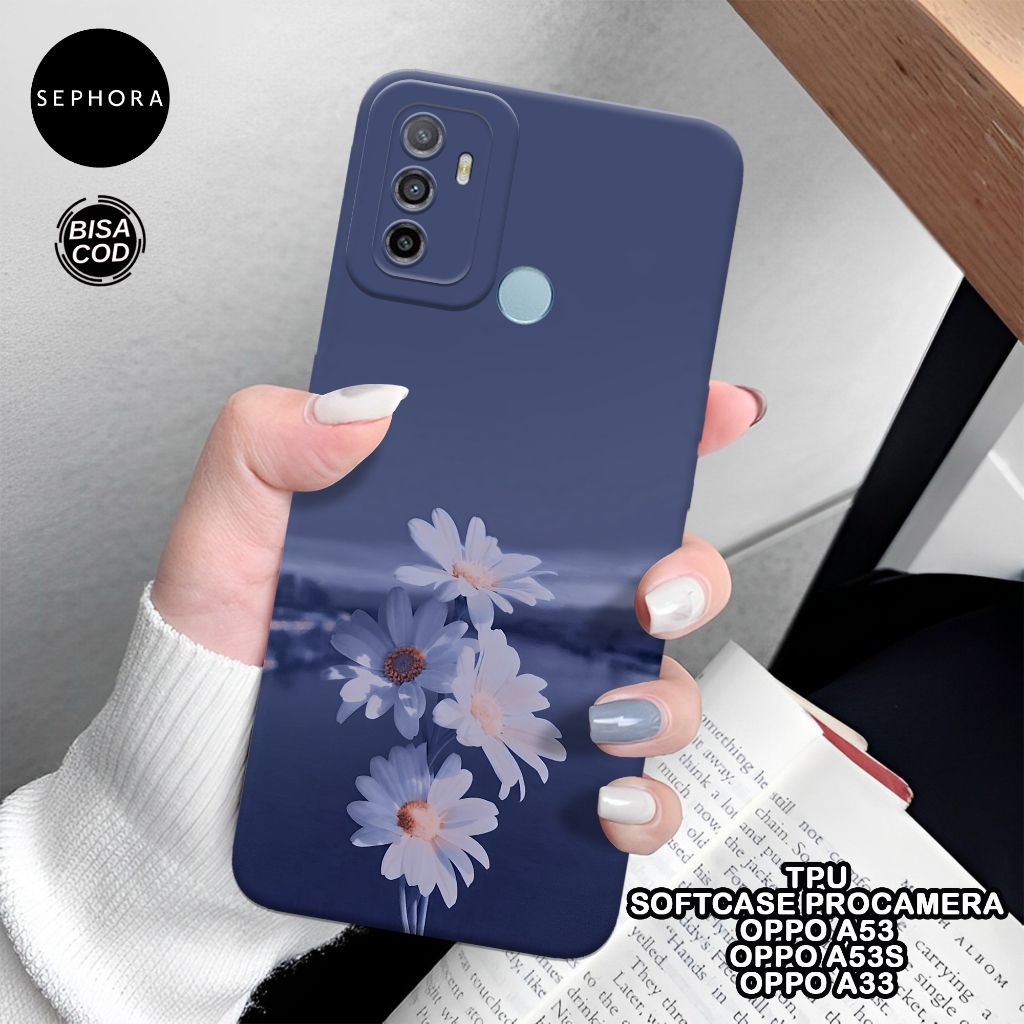 Softcase OPPO A53/A53s/A33 Terbaru - Fashion Case Bunga - Case OPPO A53/A53s/A33 - Case Pro Camera -