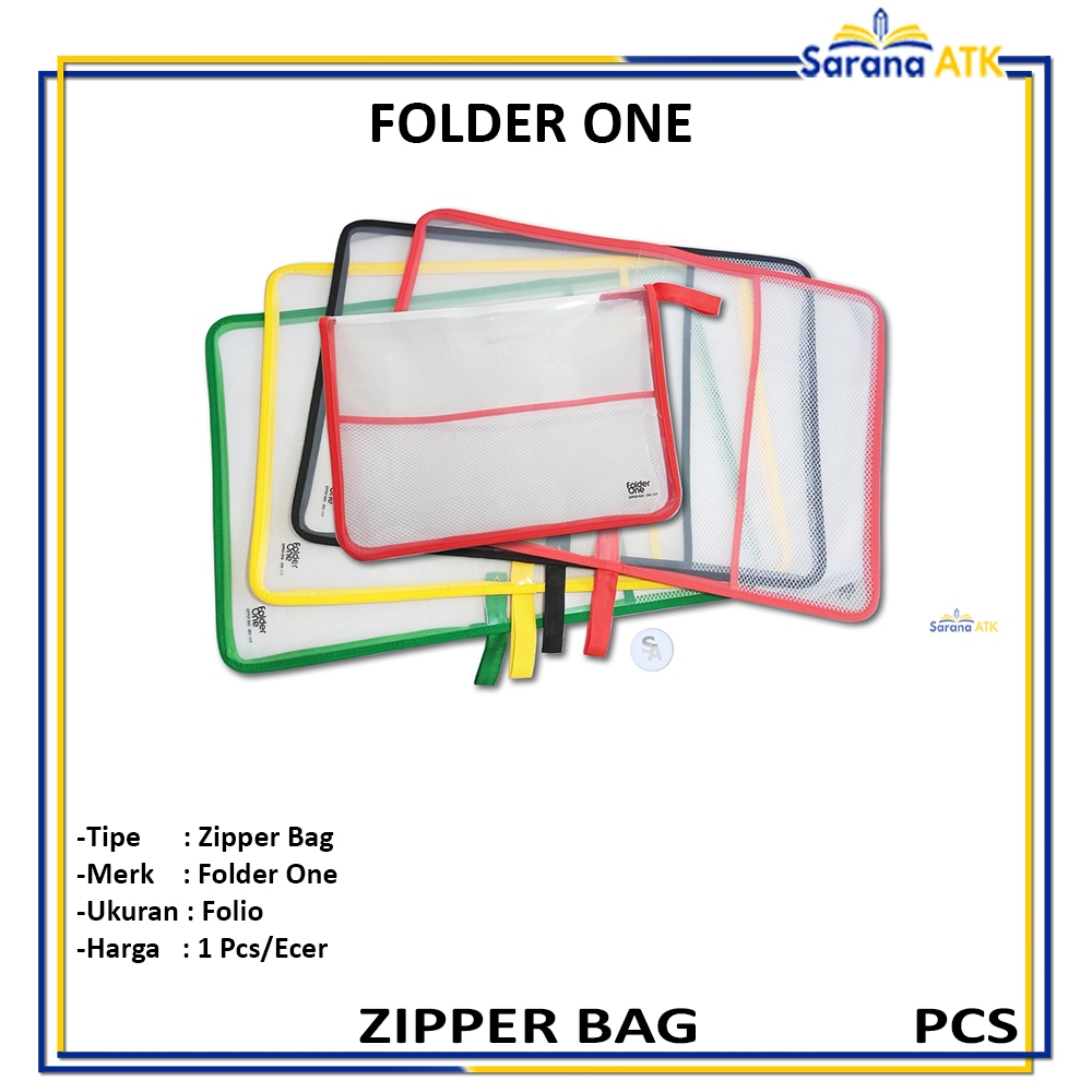 

FOLDER ONE - Zipper Bag File Folder Ukuran Folio - Pcs