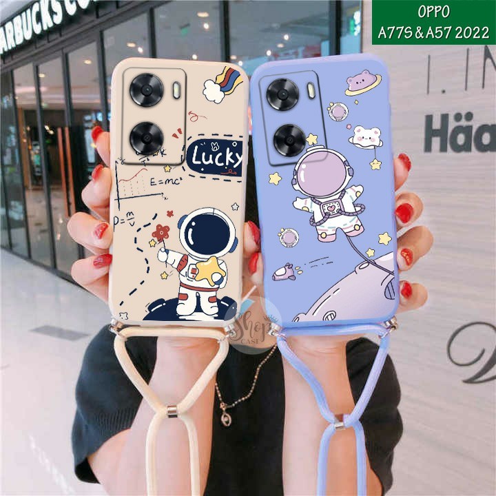 Softcase Motif + tali  Oppo A57 2022 Oppo A77S 2022 Case Oppo A57 2022 Case Oppo A77S 2022 Case Oppo