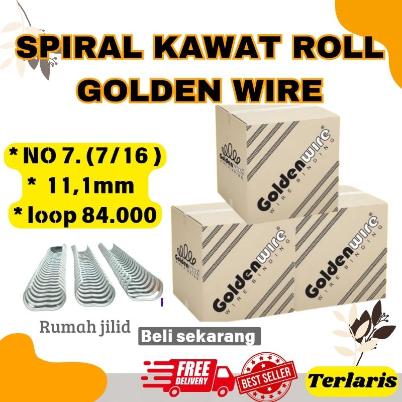 

SPIRAL KAWAT/ RING KAWAT JILID NO 7 .7/16 KUALITAS PREMIUM ( tersedia putih,hitam, gold, silver)