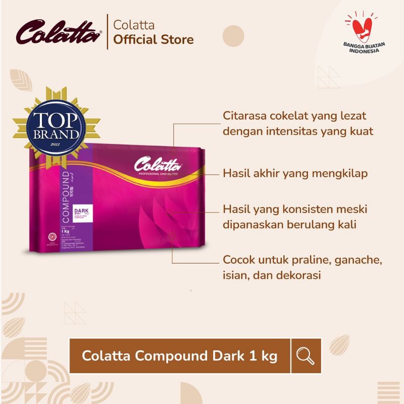 

Colatta Compound Chocolate Dark - Coklat Batang 1kg