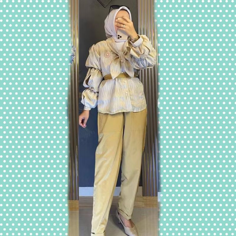 Baju Atasan Blouse wanita Lengan Balon