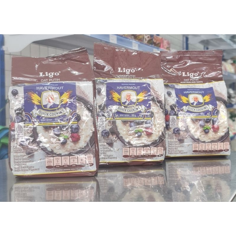 

Ligo Oat Putih500gr/White Oat/Havermout/Cereal Oat/Gandum Granola/Tepung Gandum kasar/Oat