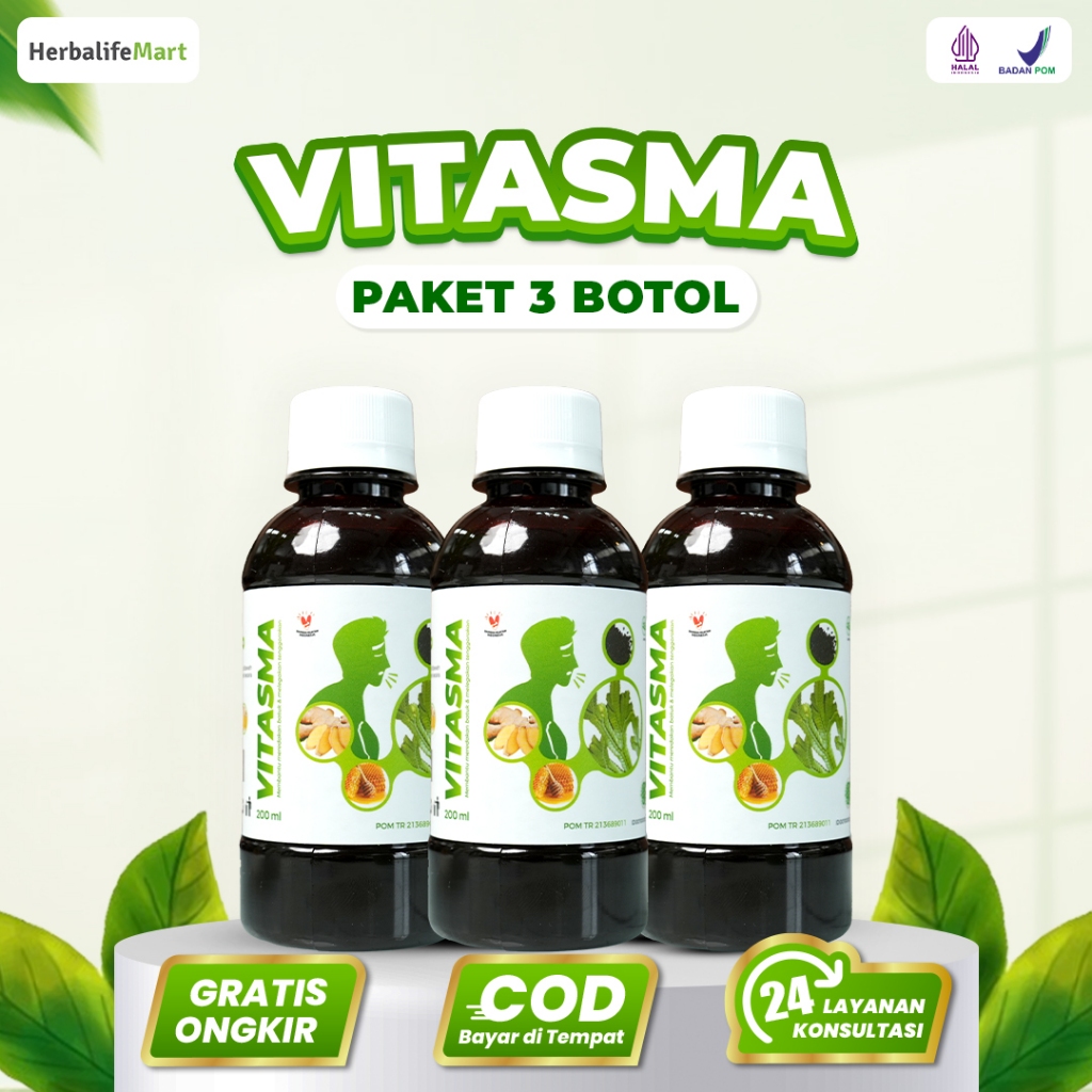 Vitasma - Madu Herbal Mengobati Asma Sesak Nafas & Batuk Paket 3 Botol