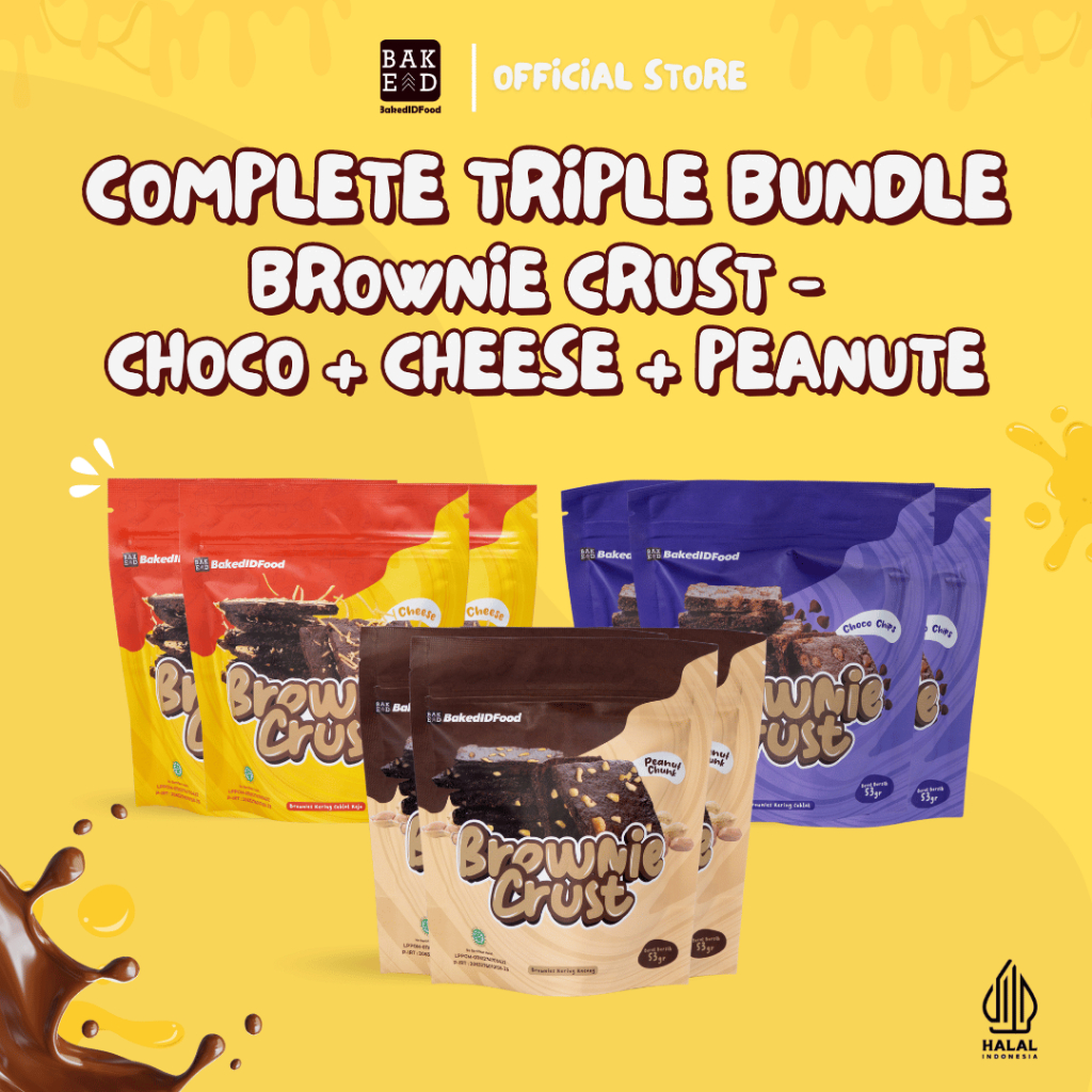 

Complite Triple Bundle Brownie Crust - Choco + Cheese + Peanute