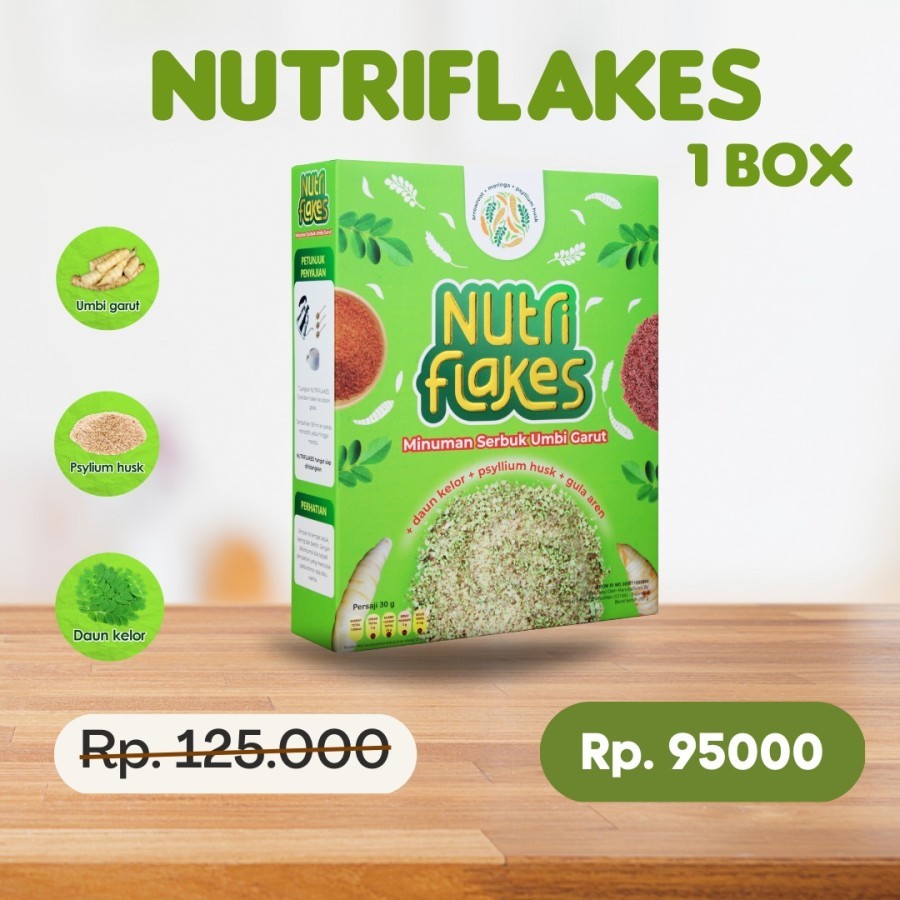 

nutriflakes sereal umbi garut / asam lambung