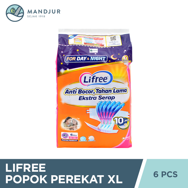 Lifree Popok Perekat XL6 - Popok Perekat Dewasa Anti Bocor