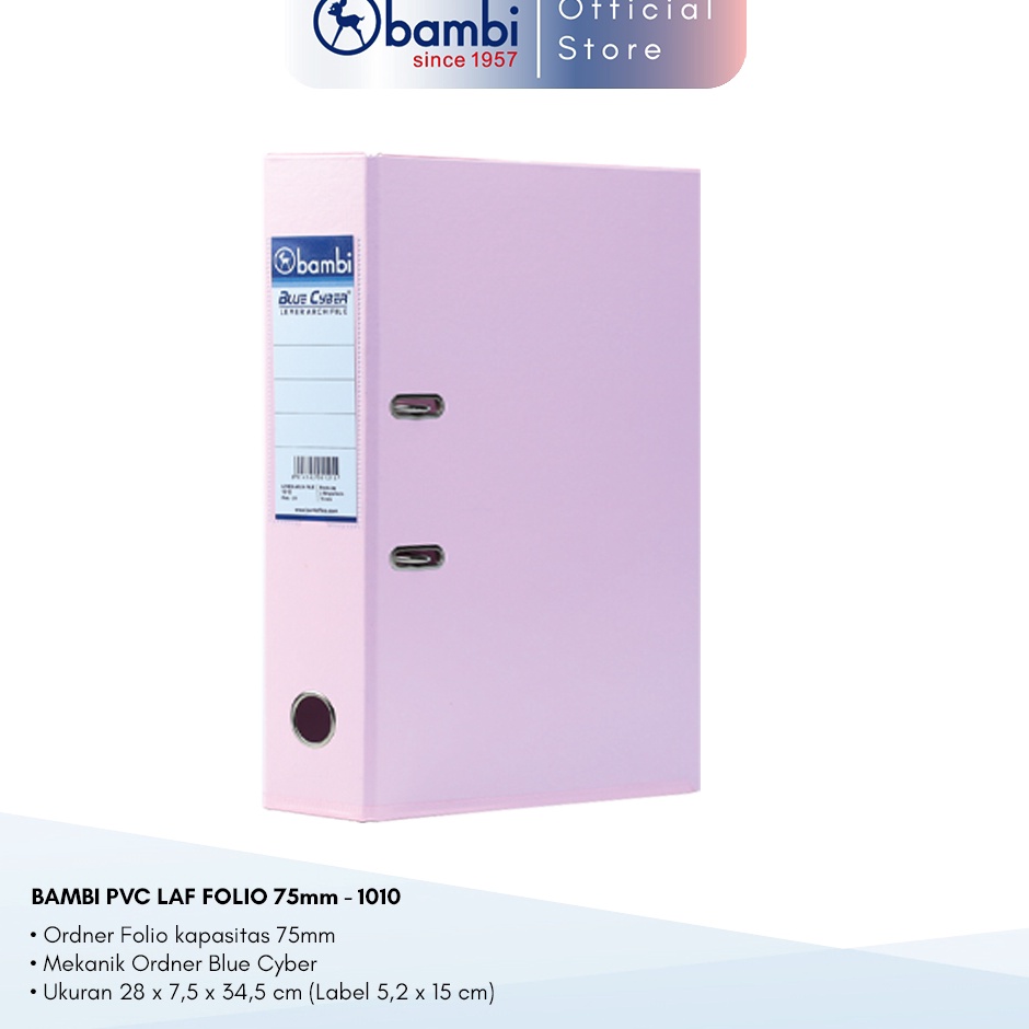 

KODE K25V Bambi Lever Arch File Ordner Folio Pastel Pink Jumbo Size 75 mm Original