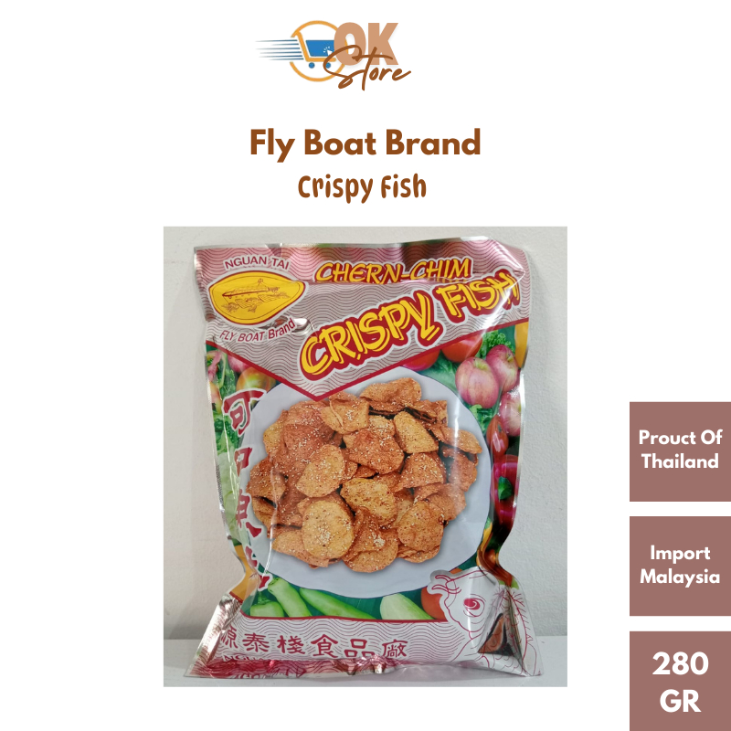 

Satay Crispy Fish Fly Boat Brand Snack Thailand 280 GR (Expiry 17 July 2025)