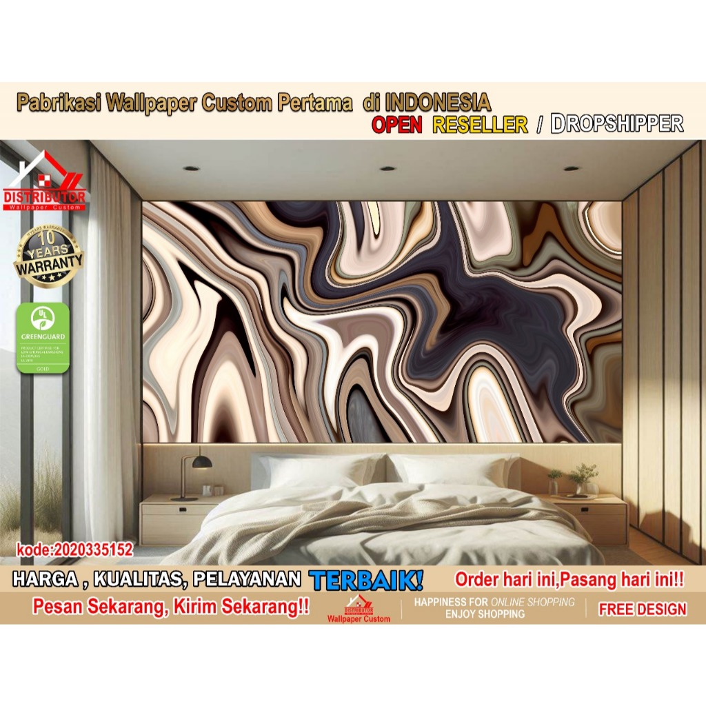 Wallpaper Custom 3D Tema Marmer | Wallpaper Kamar Mandi | Wallpaper Marmer | Wallsticker | Wallpaper