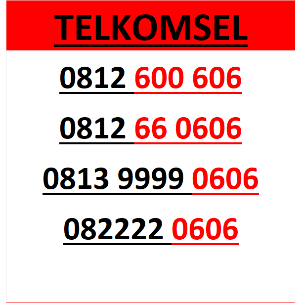 nomor cantik simpati telkomsel seri 0606 murah lengkap w15000