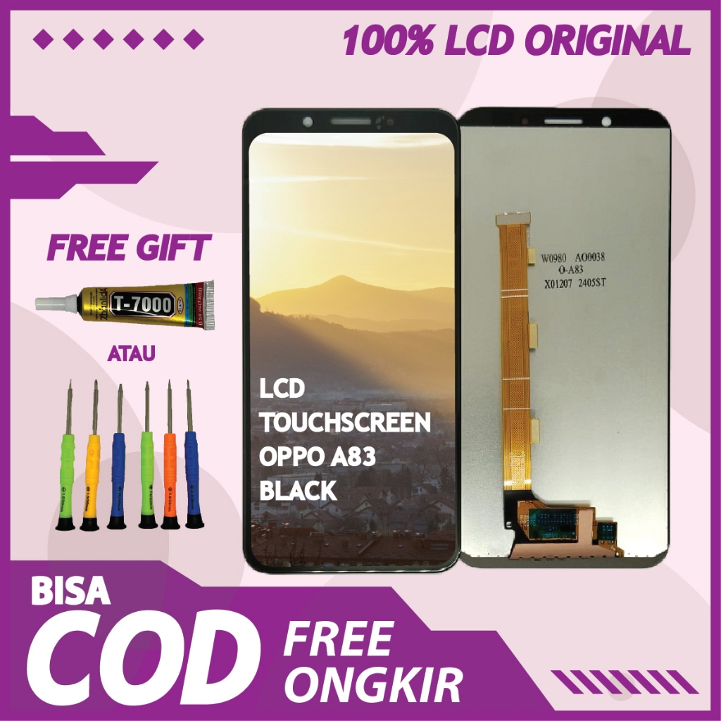 【ORIGINAL 100%】LCD TOUCHSCREEN OPPO A83 BLACK FULLSET TOUCHSCREEN / ORIGINAL100%