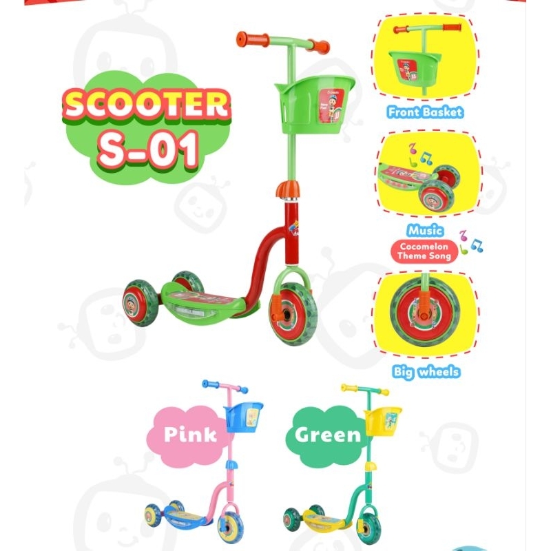 Skuter anak PMB S-01 mainan anak scooter roda tiga otoped otopet