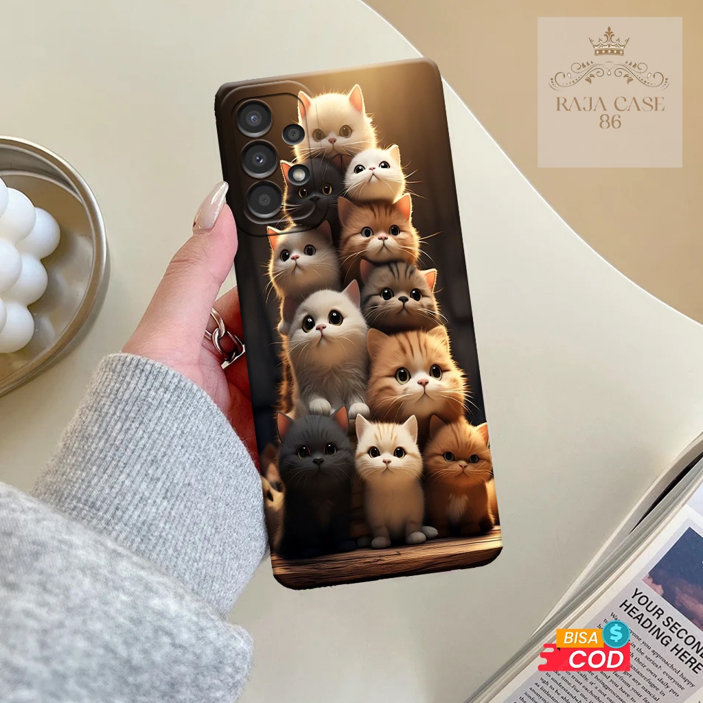 Case Samsung Galaxy A13 - Rajacase - casing Samsung A13 - Motif Softcace Cats - Pelindung handphone 