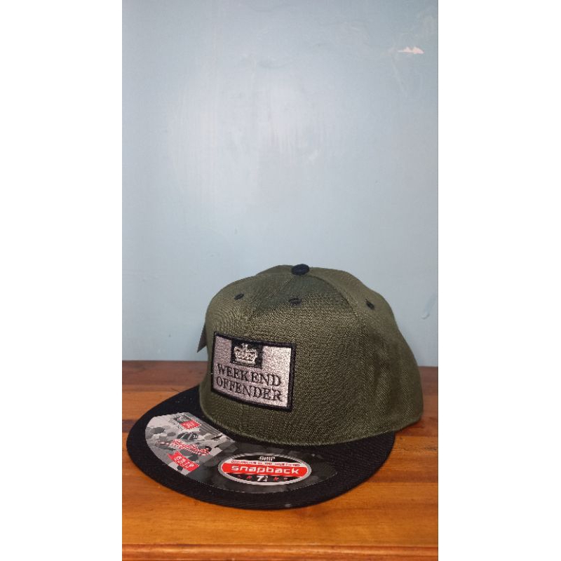 Topi snapback original design motif /weekend offender
