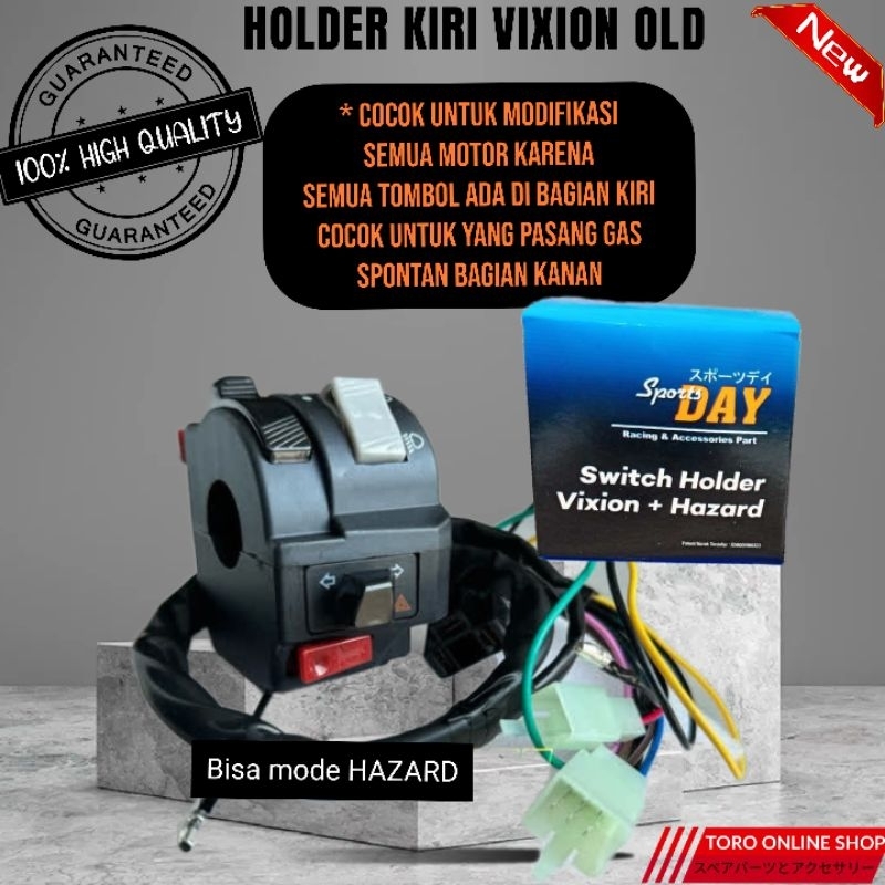 holder kiri vixion plus hazard holder variasi universal semua motor model vixion ada sein hazardnya