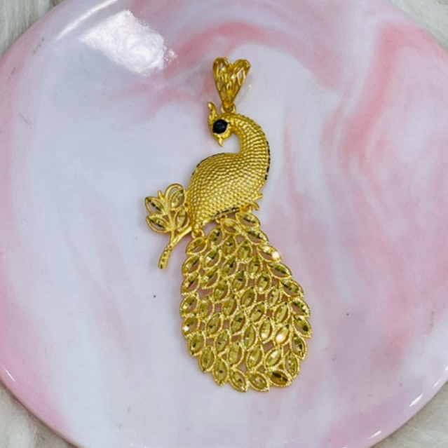 liontin burung merak terbaru elegant mewah emas asli kadar 700