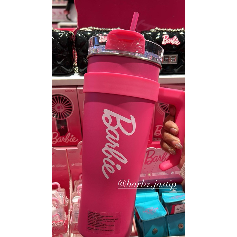 TERMURAH‼️TUMBLER GAGANG MINISO X BARBIE / TUMBLER VIRAL MINISO BARBIE