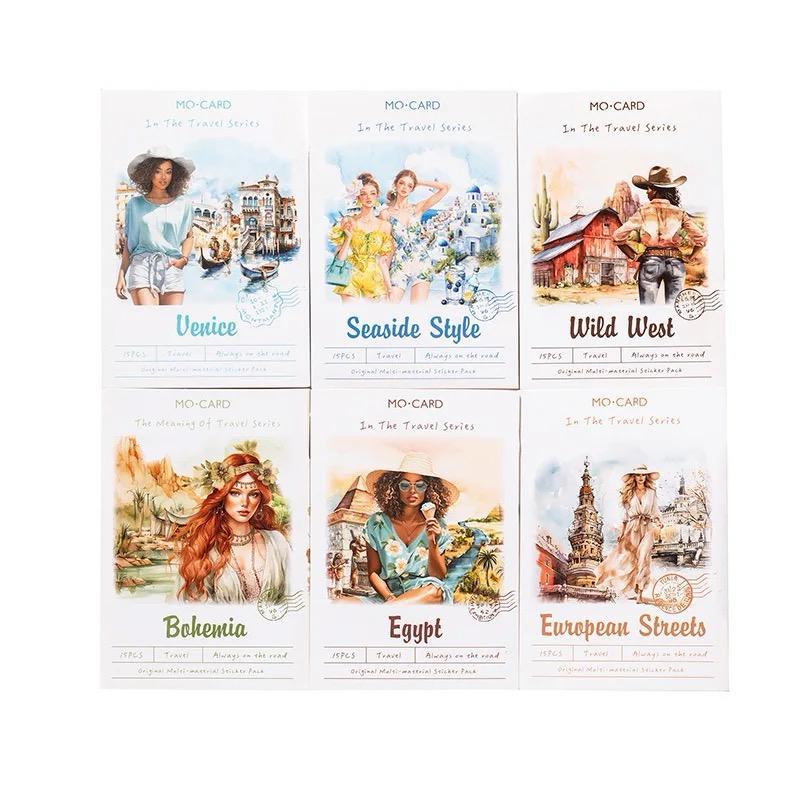 

15 Stickers per pack, in the travel series