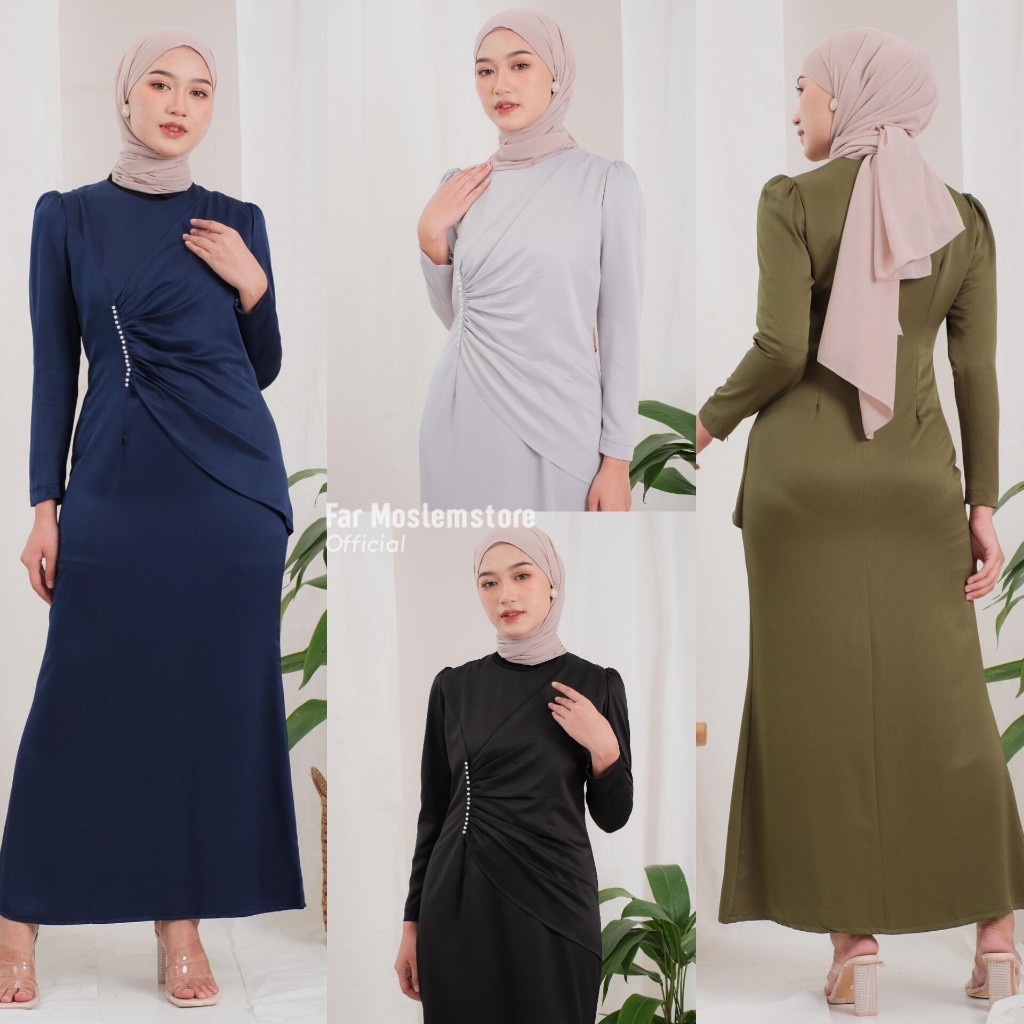 ELORA DRESS SATIN MAXMARA PREMIUM BRIDESMAID GAMIS LUXURY APLIKASI MUTIARA/DRESS PESTA SIMPLE MEWAH 