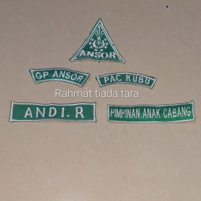 BET BORDIR LOGO ANSOR,GP ANSOR,LOKASI PAC,NAMA ANSOR
