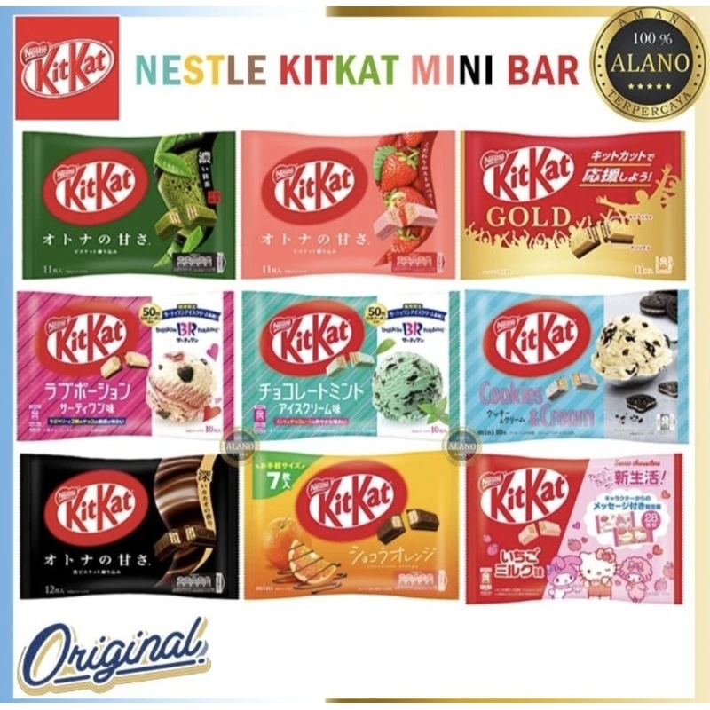 

KITKAT NESTLE ORIGINAL JAPAN COKELAT COKLAT KIT KAT MINI BAR MATCHA STRAWBERRY BASKIN ROBBINS GREEN TEA