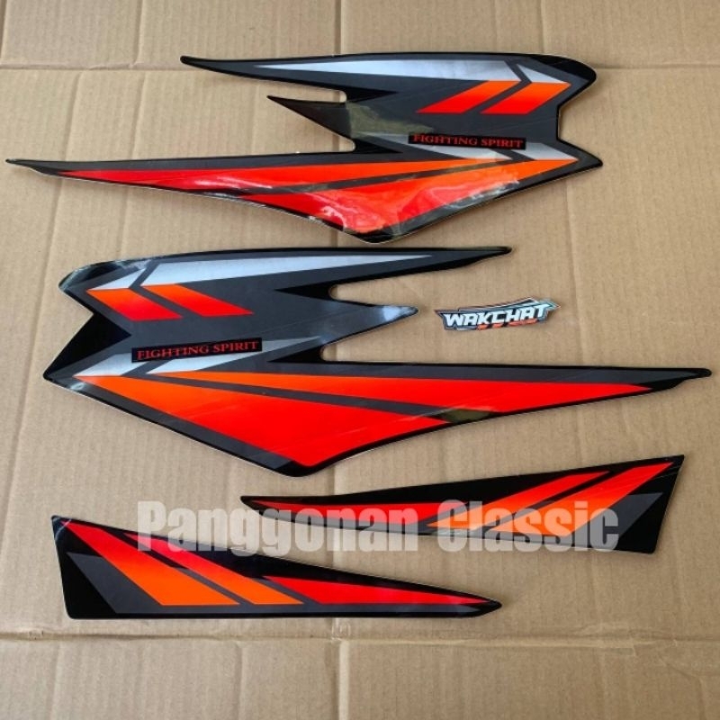 STIKER STRIPING LIS BODY RX KING TAHUN 2002 OREN