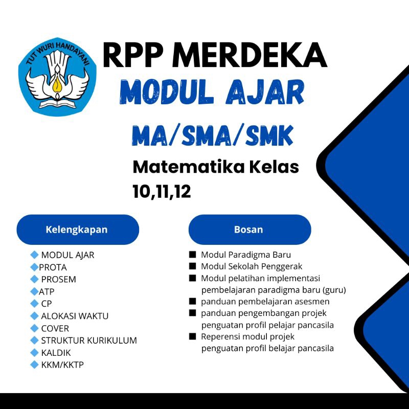 

Modul Ajar Matematika Kelas 10,11,12 MA/SMA/SMK Kurikulum Merdeka