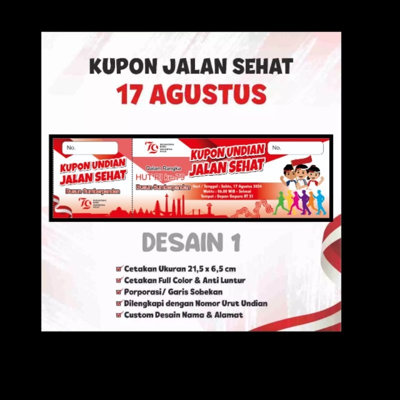 KUPON UNDIAN - KUPON JALAN SEHAT - KUPON PARKIR - KUPON HADIAH - KUPON