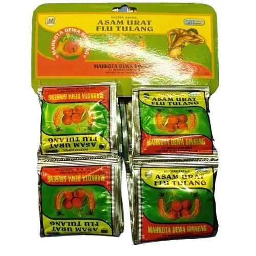 Kapsul Mahkota Dewa Ginseng 20 Sachet @ 2 Kapsul Asam Urat Flu Tulang