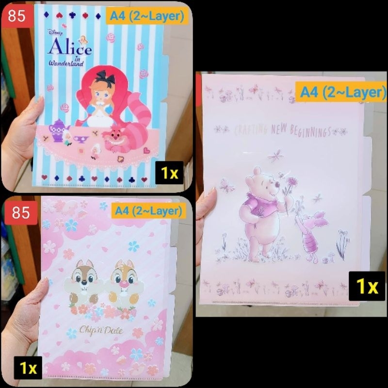 

Map Folder A4 2 Layers Disney Karakter Alice, Pooh, Chip And Dale
