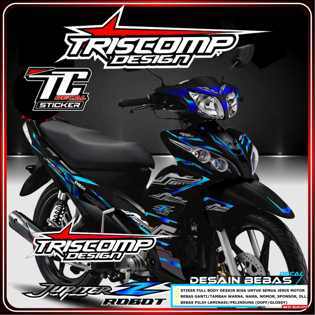 Sticker Decal Jupiter Z1 Keren Fullbody Motif elektron Decal Stiker Striping Variasi Jupiter Z1 Desa
