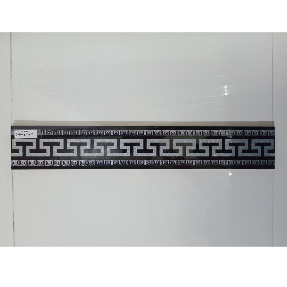 LIST DINDING 10 x 60 GALAXY SILVER/ LIST KERAMIK MOTIF/ LIST DINDING DAPUR TERAS