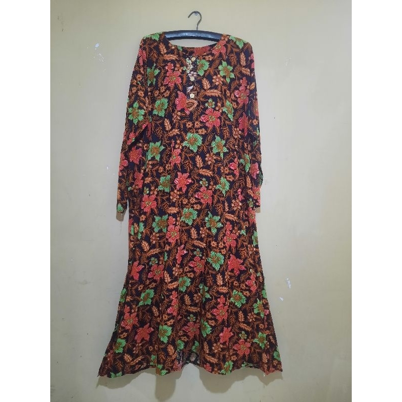 DASTER MUSLIM JUMBO BAHAN KENCONO UNGU DASTER BATIK