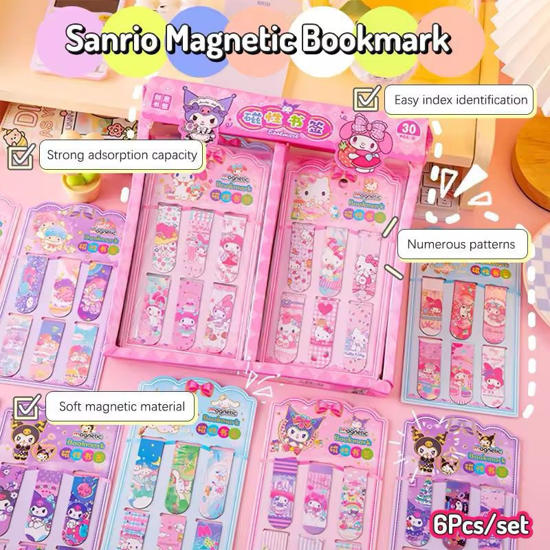 

SAKHA- 1 CARD ( ISI 12 PCS ) PEMBATAS BUKU MAGNET SANRIO BOOKMARK | PEMBATAS BUKU SANRIO