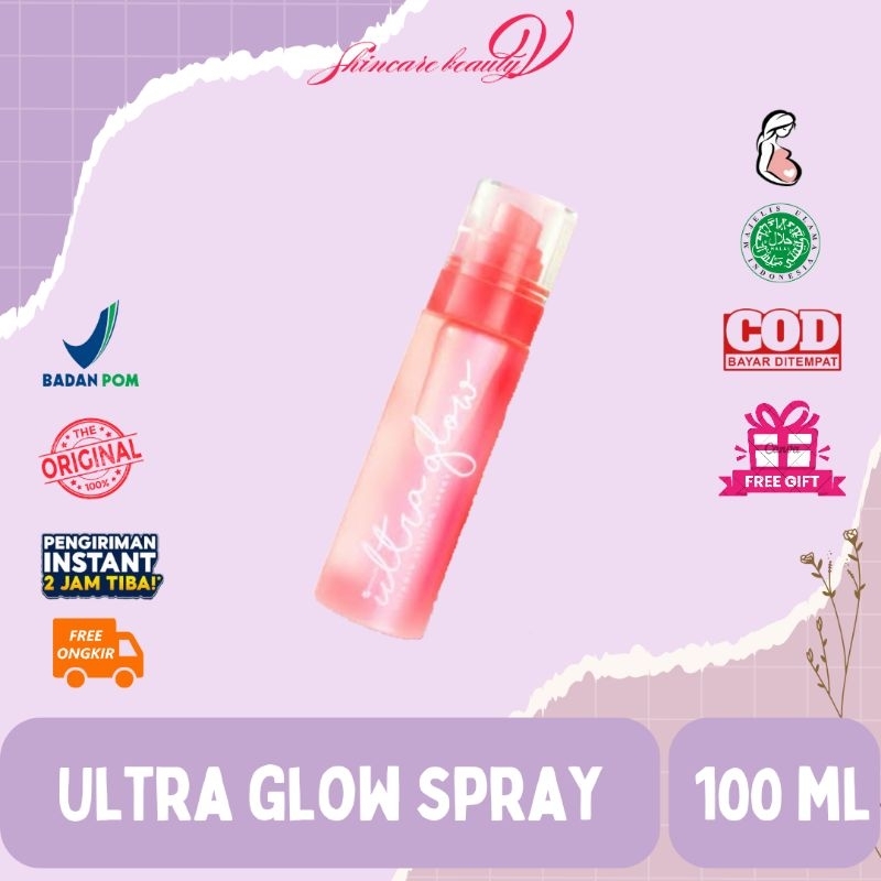 MS GLOW - Ultra Glow Vitamin  Setting Spray 100 ml mengawetkan make up
