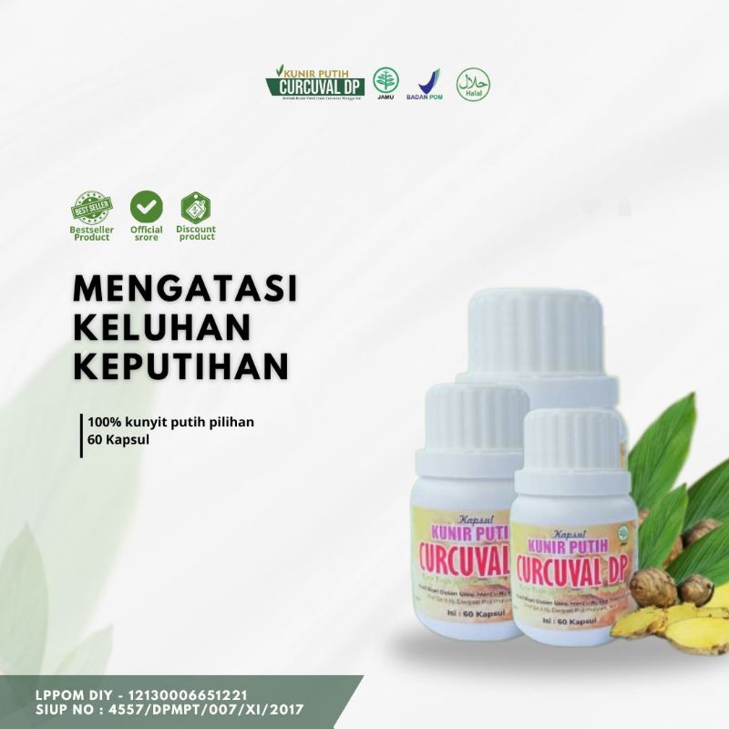 KUNYIT PUTIH CURCUVAL DP-ATASI KEPUTIHAN-OBAT KEPUTIHAN-HERBAL ATASI KEPUTIHAN-KEPUTIHAN SEMBUH-KUNI