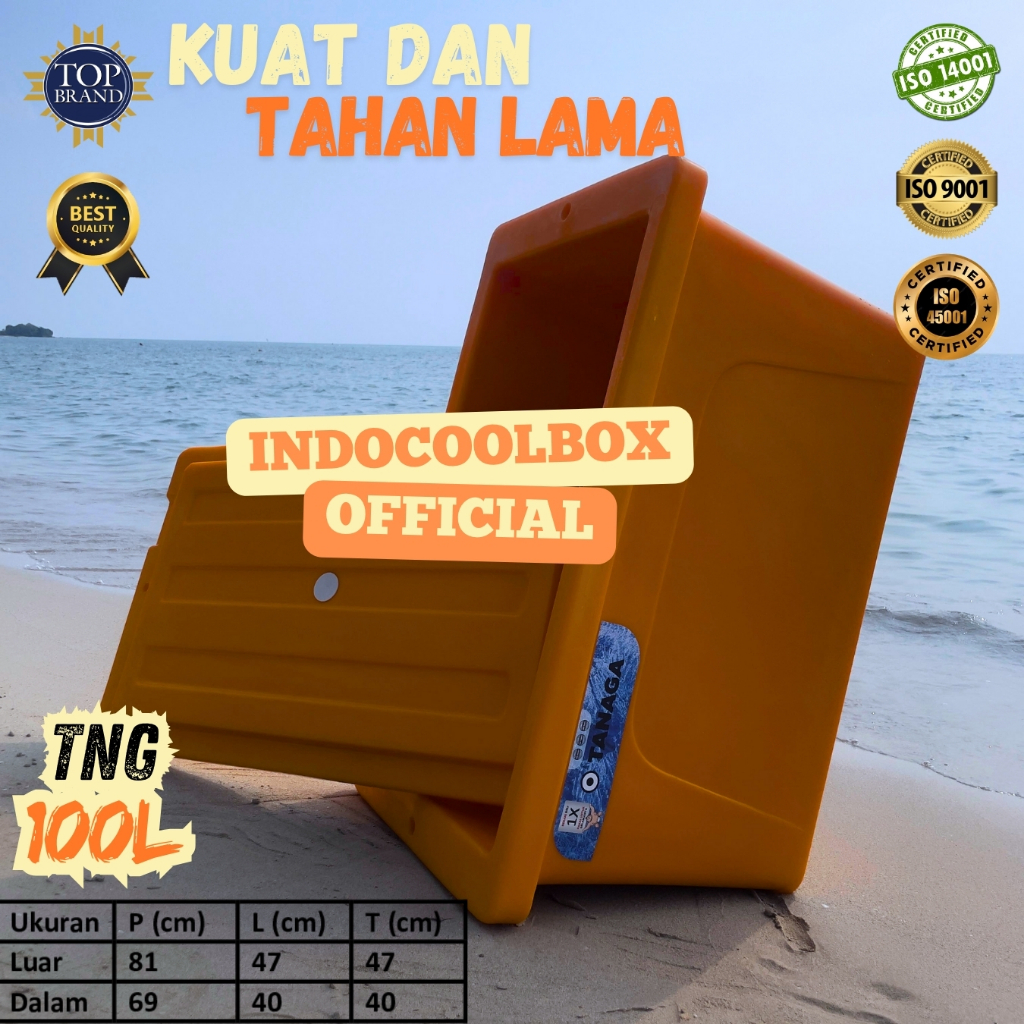 Cooler Box Tanaga 100 Liter Termos Es Kotak Tempat Es Batu Daging Ikan Frozen Food Coolbox Ice Box